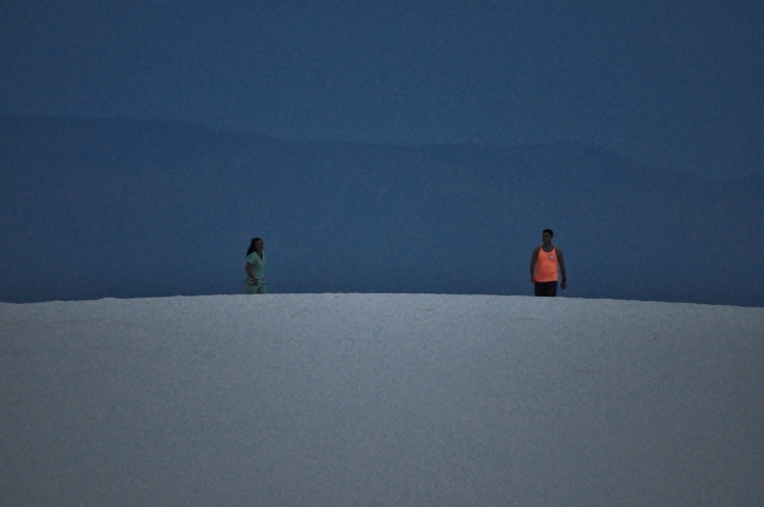white dunes at night